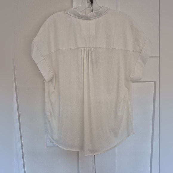 Grey State Blouse Casey Spa White Short Sleeve Collared Size 1 (S) 4-6 N… - Picture 6 of 12